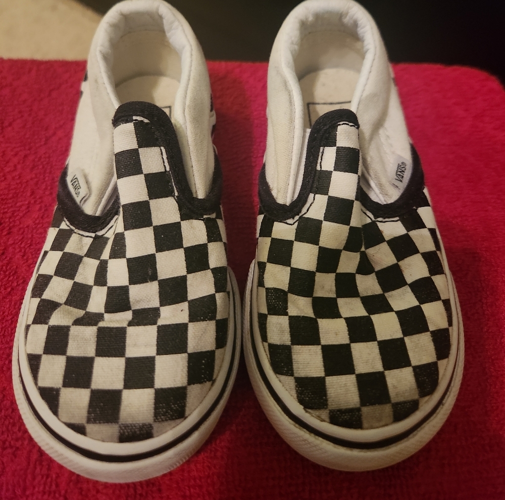 Vans Black and White Checkered Slip-On Shoes